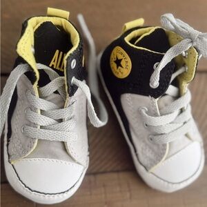 Converse Kids High-Top Sneakers - Black, White, and Yellow